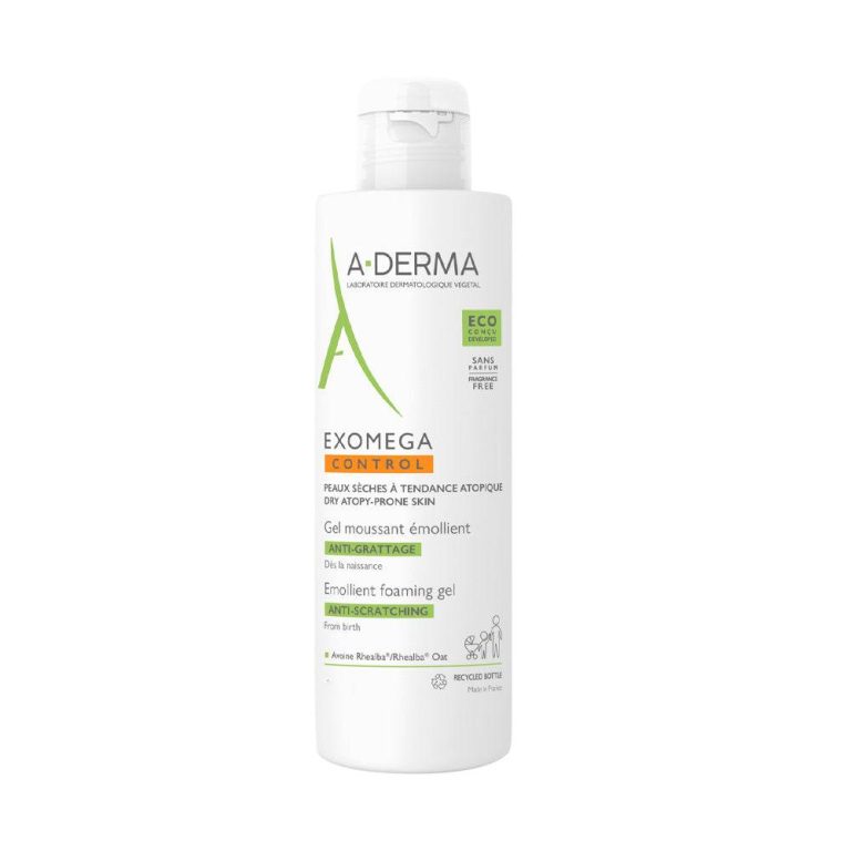 A-Derma Exomega Control Gel moussant émollient anti-grattage