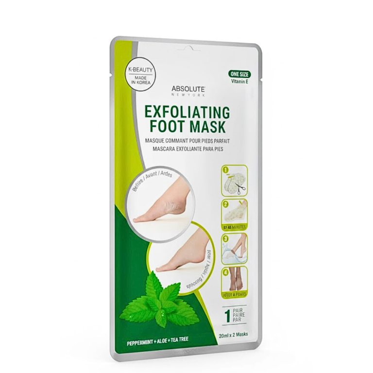 Absolute New York Masque exfoliant pieds menthe, aloe et tea tree