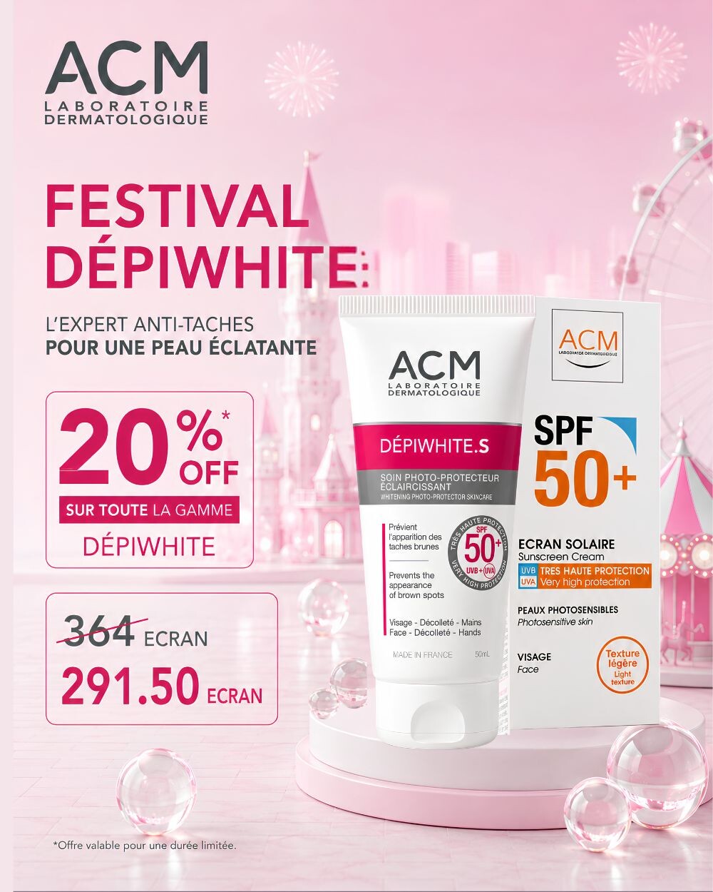 ACM Depiwhite.S Écran solaire SPF50+ 50 ml ACM Depiwhite.S Écran solaire SPF50+ 50 ml
