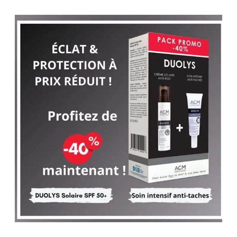 ACM Duolys Écran solaire anti-âge SPF50+ et Soin intensif anti-taches 40 ml