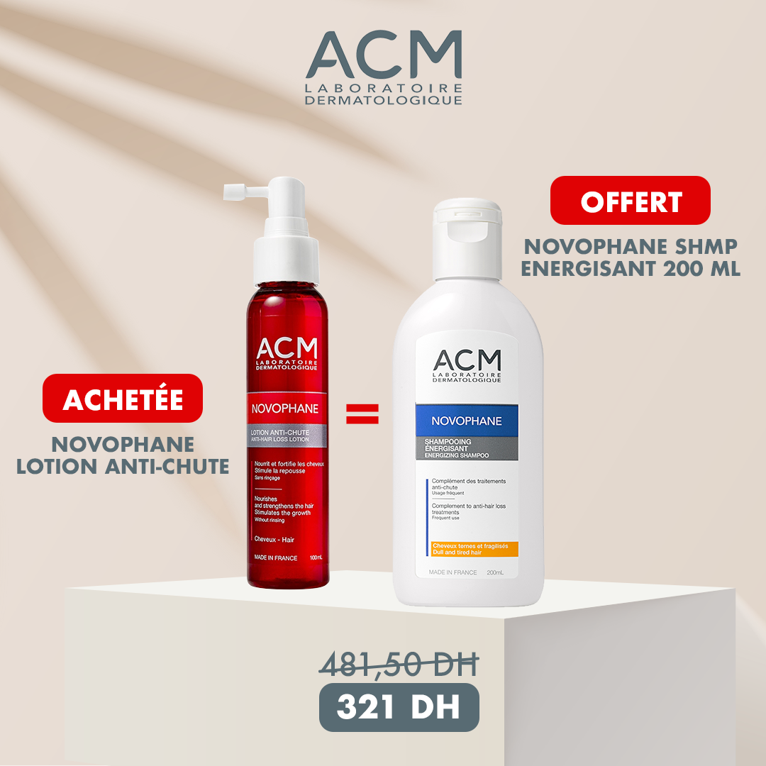 ACM Novophane Chronic Lotion anti-chute 100 ml + Shampooing énergisant ACM Novophane Chronic Lotion anti-chute 100 ml + Shampooing énergisant