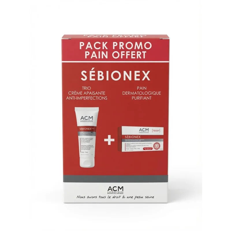 ACM Sébionex Trio Crème apaisante + Pain dermatologique ACM Sébionex Trio Crème apaisante + Pain dermatologique