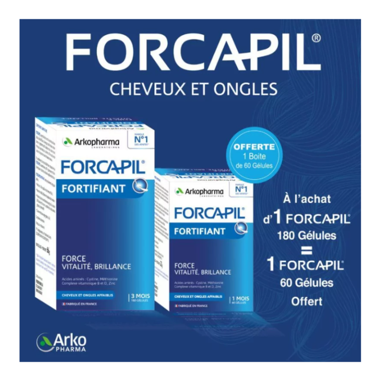 Arkopharma Forcapil Pack Cheveux et ongles 180 + 60 gélules