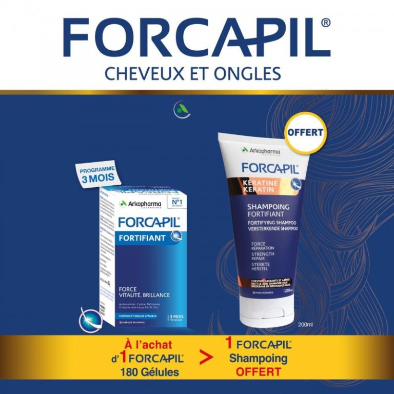 Arkopharma Forcapil Pack Cheveux et ongles 180 gélules + Shampooing