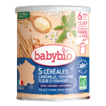 Babybio 5 Céréales Verveine Fleur d'oranger Camomille 220 g dès 6 mois