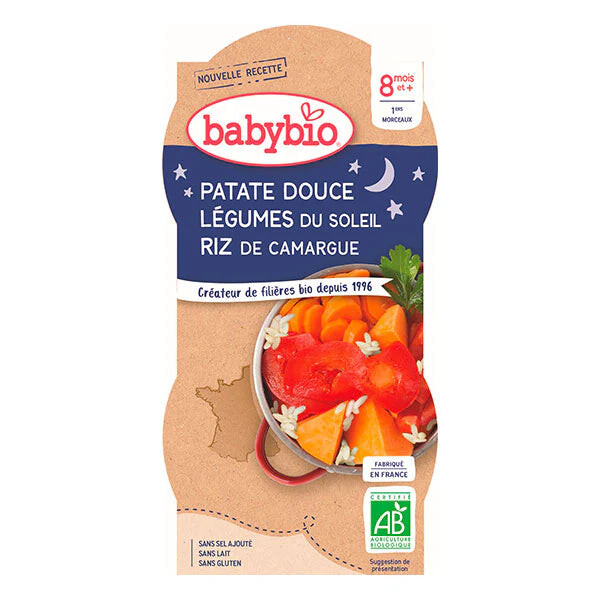Babybio Bol Bonne Nuit Patate douce Légumes 2 x 200 g dès 8 mois