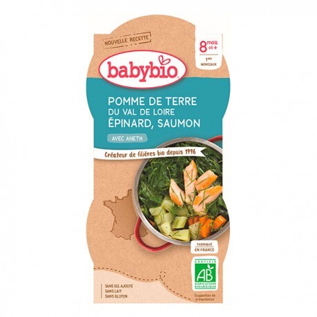 Babybio Bol Pomme de terre Épinard Saumon 2 x 200 g dès 8 mois