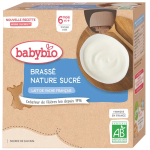 Babybio Gourde Brassé lait de vache nature 4 x 85 g dès 6 mois