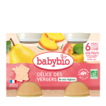 Babybio Petit pot Délice des Vergers 2 x 130 g dès 4 mois