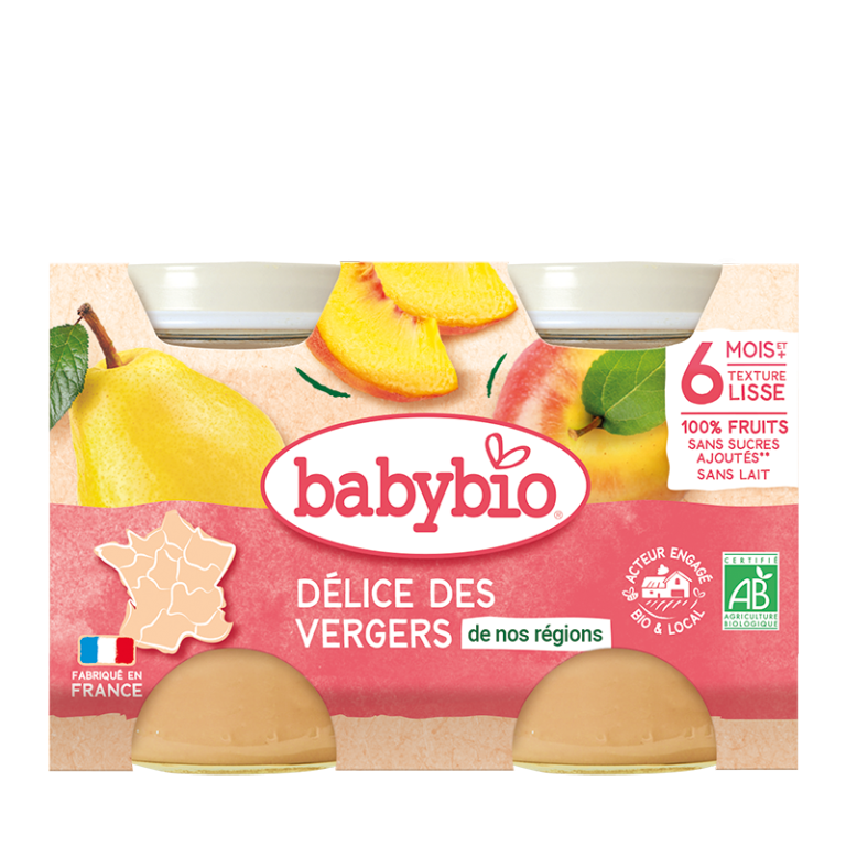 Babybio Petit pot Délice des Vergers 2 x 130 g dès 4 mois