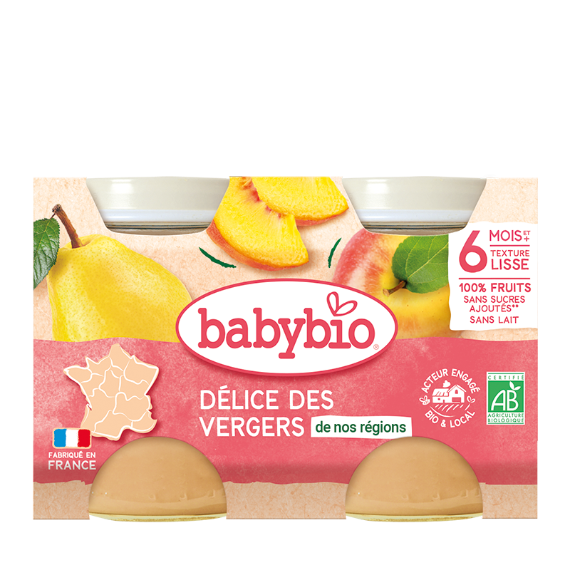 Babybio Petit pot Délice des Vergers 2 x 130 g dès 4 mois Babybio Petit pot Délice des Vergers 2 x 130 g dès 4 mois