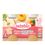 Babybio Petit pot Pomme Abricot Céréales 2 x 130 g dès 6 mois