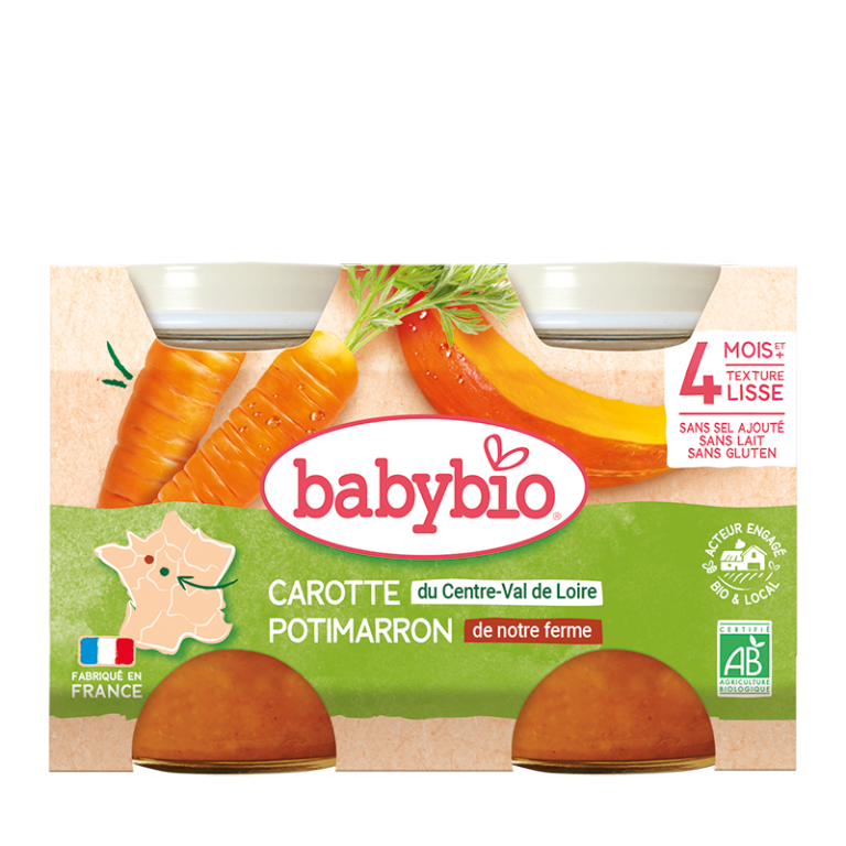 Babybio Pot Carotte potimarron dès 4 mois 2 x 130 g