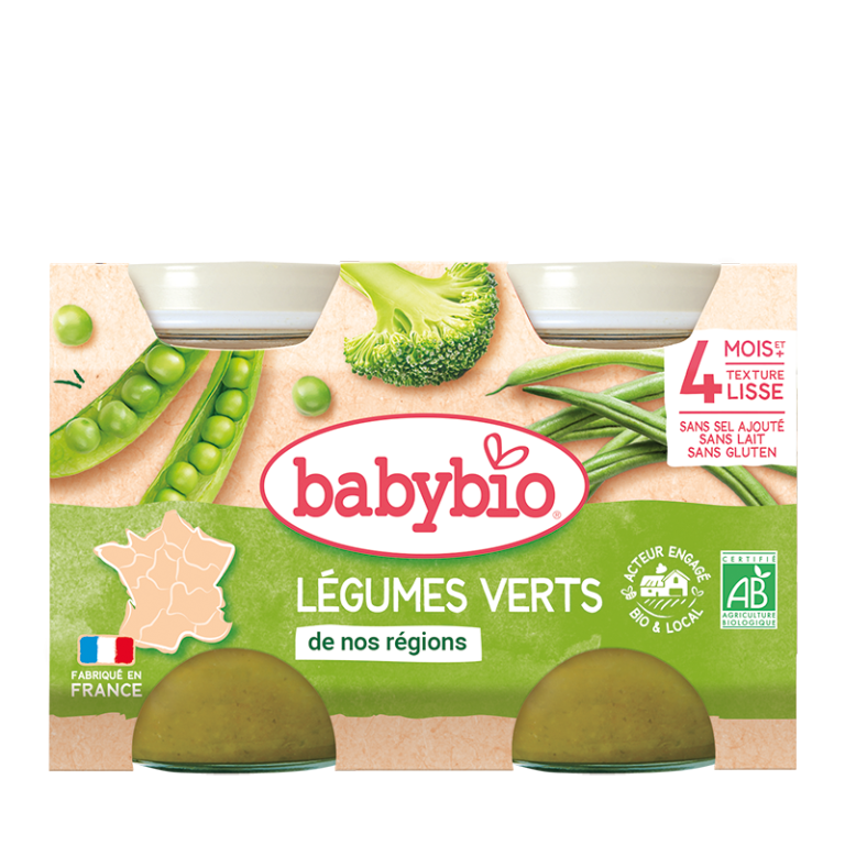 Babybio Pot Légumes verts dès 4 mois 2 x 130 g