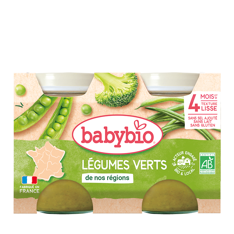 Babybio Pot Légumes verts dès 4 mois 2 x 130 g Babybio Pot Légumes verts dès 4 mois 2 x 130 g
