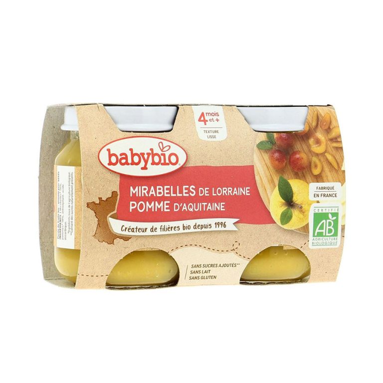 Babybio Pot Mirabelle pomme dès 6 mois 2 x 130 g