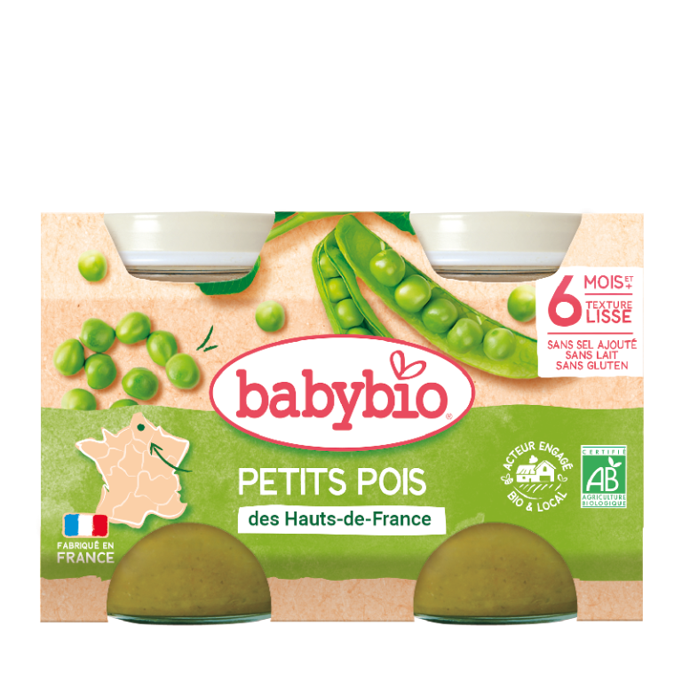 Babybio Pot Petits pois dès 6 mois 2 x 130 g