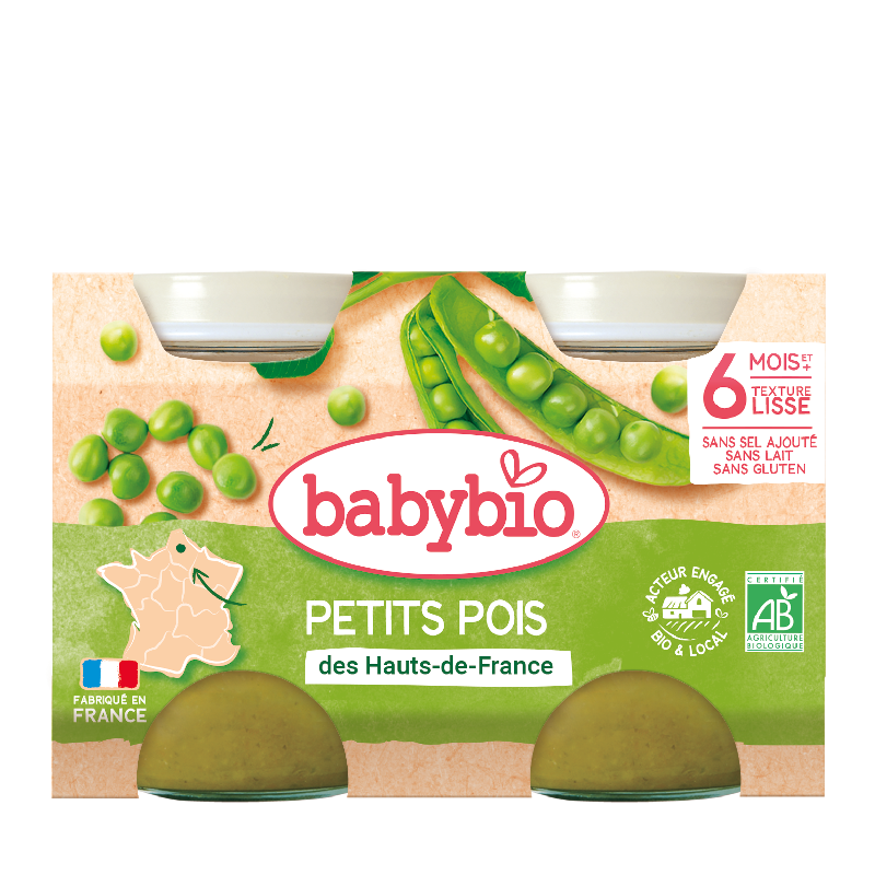 Babybio Pot Petits pois dès 6 mois 2 x 130 g Babybio Pot Petits pois dès 6 mois 2 x 130 g
