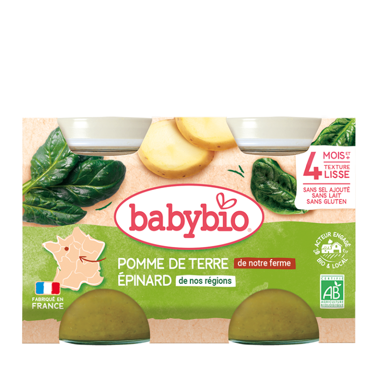 Babybio Pot Pomme de terre épinard dès 4 mois 2 x 130 g