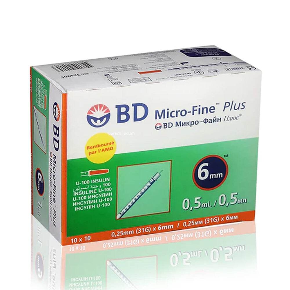 BD Micro-Fine+ Aiguilles à insuline 31G 6 mm