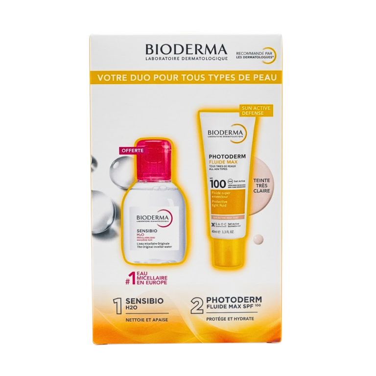Bioderma Coffret Photoderm Max Fluide SPF100 Très claire 40 ml + Sensibio H2O 100 ml