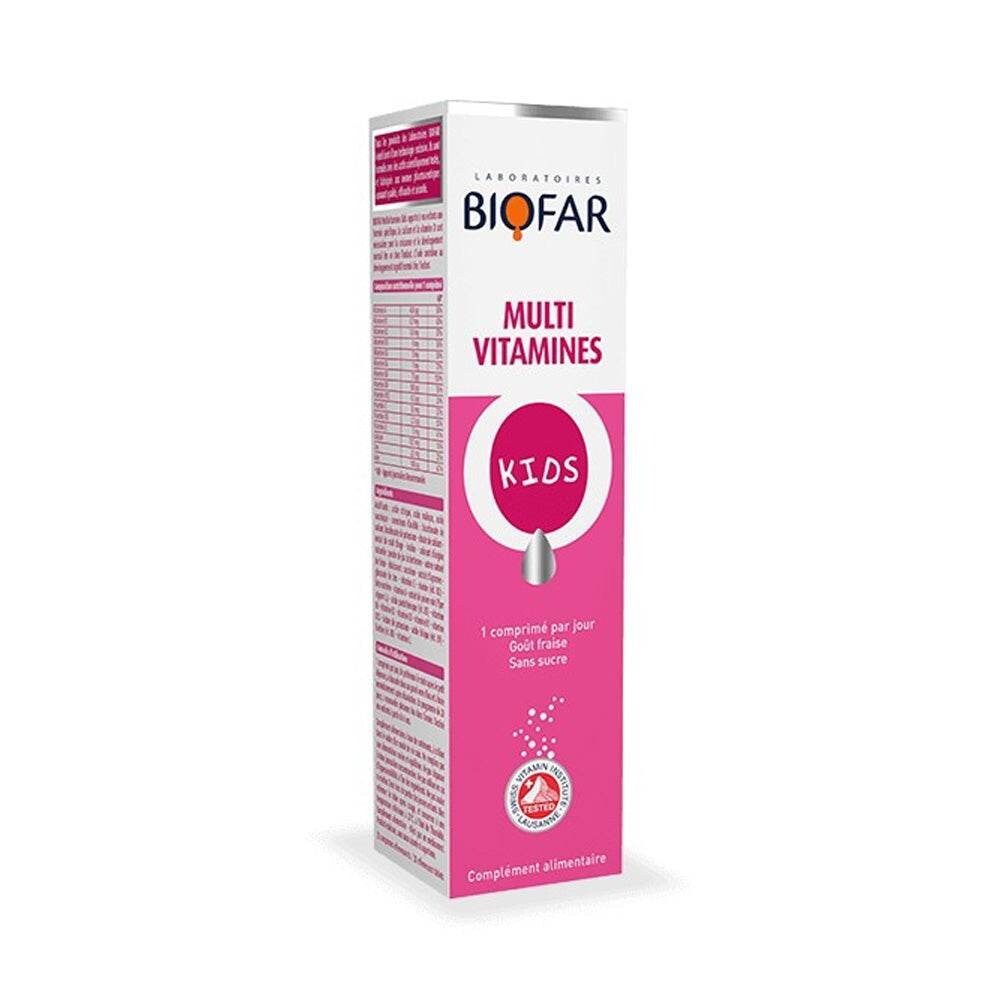 Biofar Multivitamines Kids Goût fraise 20 comprimés Biofar Multivitamines Kids Goût fraise 20 comprimés