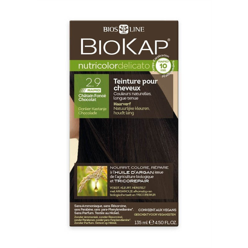 Biokap Nutricolor Delicato Rapid 2.9 Châtain foncé chocolat Biokap Nutricolor Delicato Rapid 2.9 Châtain foncé chocolat