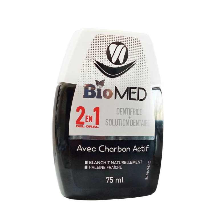 Biomed Dentifrice Charbon 2 en 1 75 ml