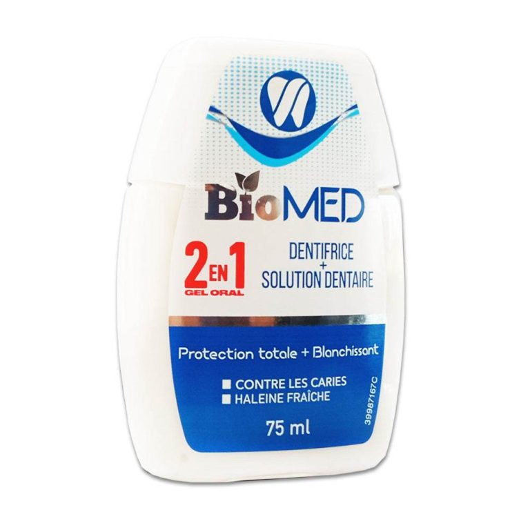 Biomed Dentifrice Protection totale 2 en 1 blanchissant 75 ml