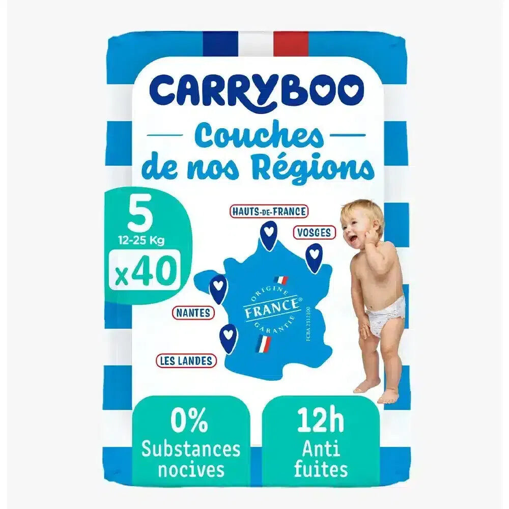 Carryboo Couches écologiques T5 12-25 kg 40 couches Carryboo Couches écologiques T5 12-25 kg 40 couches