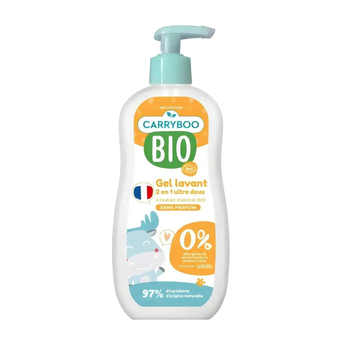 Carryboo Gel lavant 2 en 1 ultra doux abricot 500 ml Carryboo Gel lavant 2 en 1 ultra doux abricot 500 ml