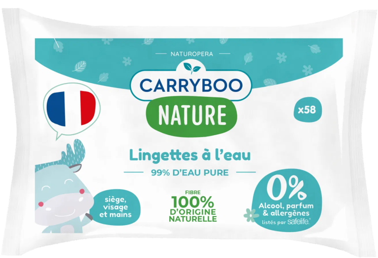 Carryboo Lingettes à l'eau pure calendula 58 pièces