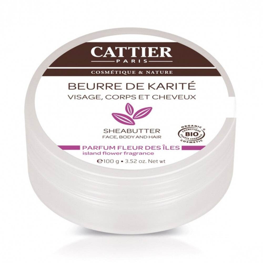 Cattier Beurre de karité parfum fleur des îles bio 100 g Cattier Beurre de karité parfum fleur des îles bio 100 g
