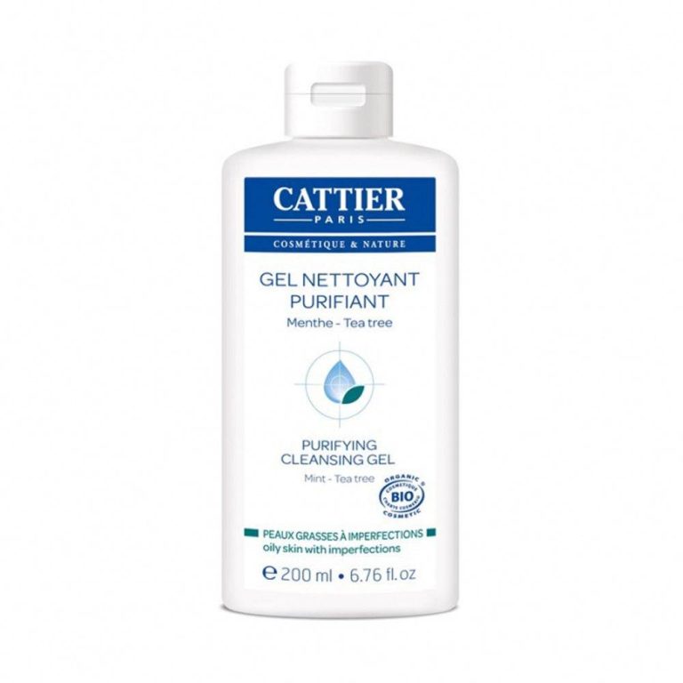 Cattier Gel nettoyant purifiant menthe peaux grasses à imperfections bio 200 ml