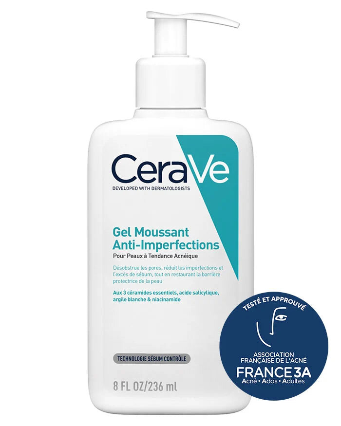 CeraVe Gel moussant anti-imperfections Acide salicylique 2% 236 ml CeraVe Gel moussant anti-imperfections Acide salicylique 2% 236 ml