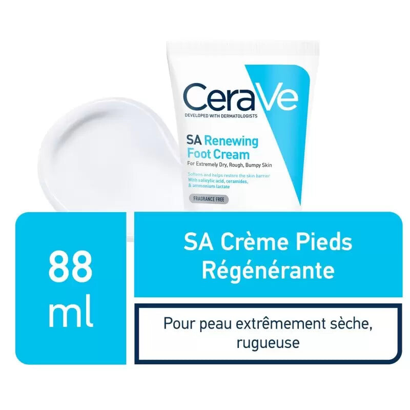 CeraVe SA Crème pieds régénérante Pieds très secs et abîmés 88 ml CeraVe SA Crème pieds régénérante Pieds très secs et abîmés 88 ml