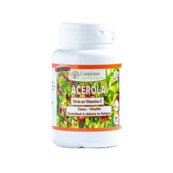 Complemax Acerola 500 mg Vitamine C naturelle 60 gélules Complemax Acerola 500 mg Vitamine C naturelle 60 gélules