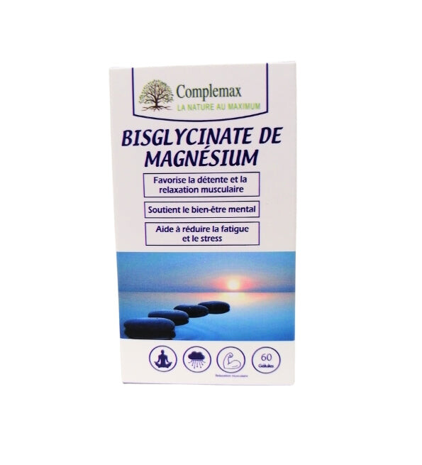 Complemax Bisglycinate de magnésium Stress sommeil 60 gélules Complemax Bisglycinate de magnésium Stress sommeil 60 gélules