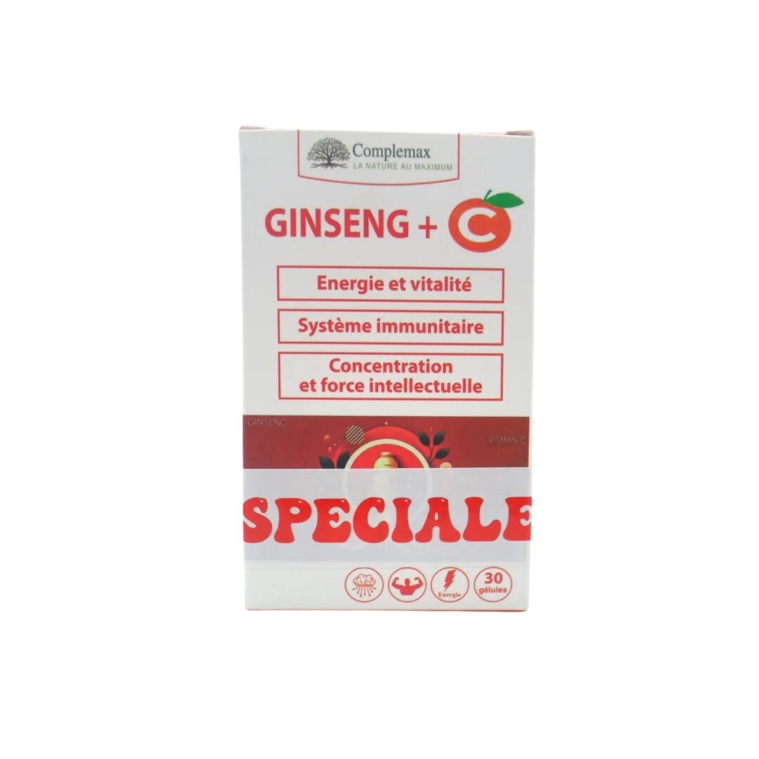 Complemax Pack Ginseng + C 60 gélules + Ginseng mini Complemax Pack Ginseng + C 60 gélules + Ginseng mini