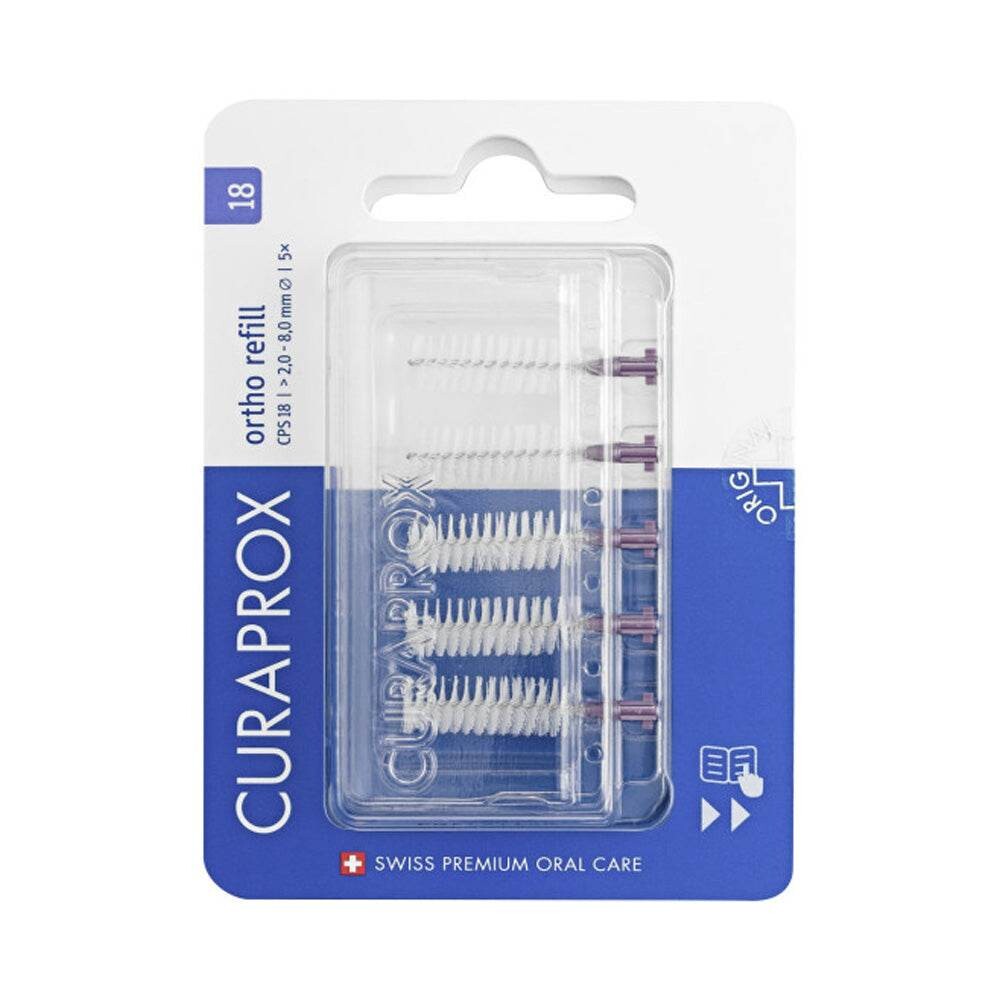 Curaprox Brossettes interdentaires rechargeables Ortho taille 18 x 5 Curaprox Brossettes interdentaires rechargeables Ortho taille 18 x 5