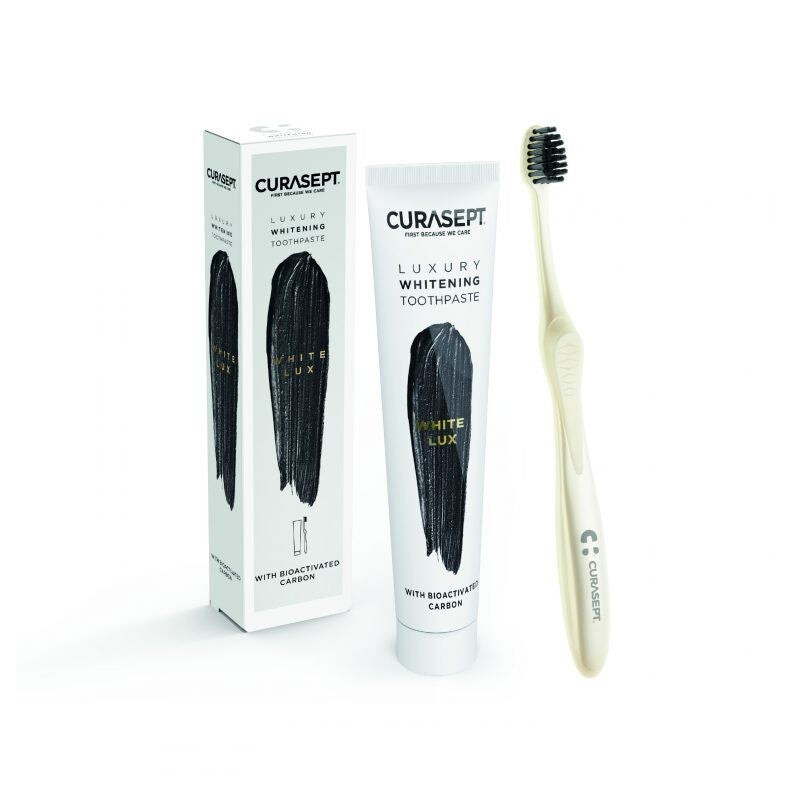 Curasept Pack Luxury Whitening Dentifrice White 75 ml + Brosse à dents Curasept Pack Luxury Whitening Dentifrice White 75 ml + Brosse à dents