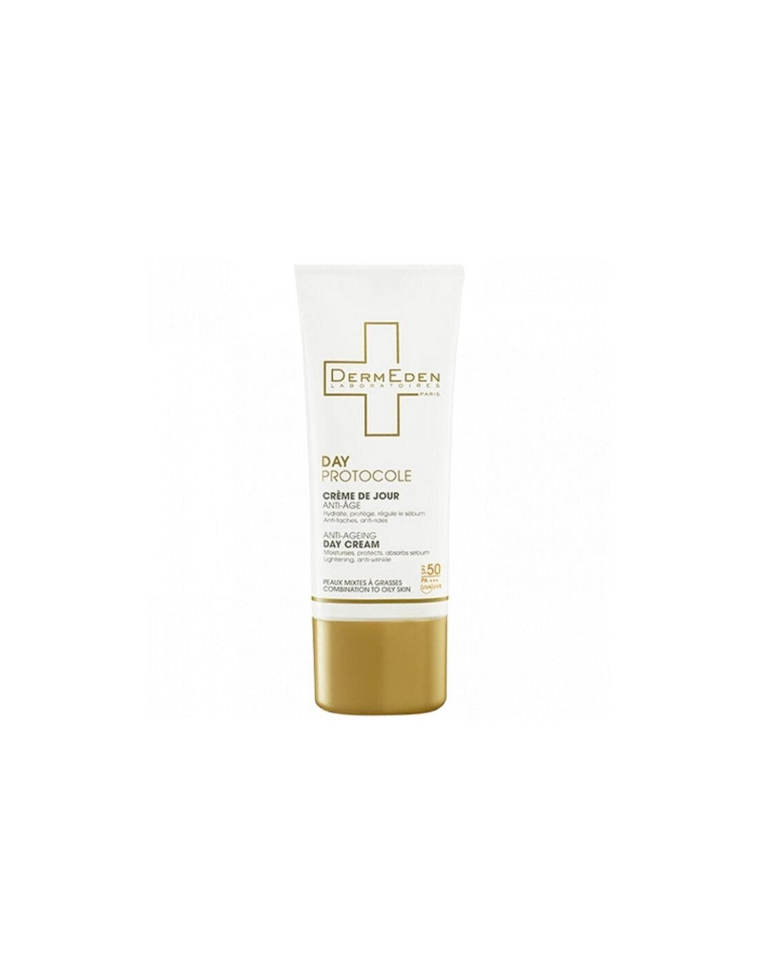 DermEden Day Protocole Crème de jour anti-âge SPF50 Peaux mixtes à grasses 50 ml DermEden Day Protocole Crème de jour anti-âge SPF50 Peaux mixtes à grasses 50 ml