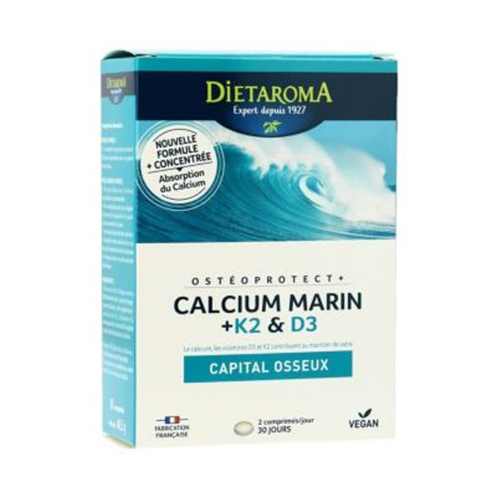 Dietaroma Calcium marin + K2 et D3 60 capsules Dietaroma Calcium marin + K2 et D3 60 capsules
