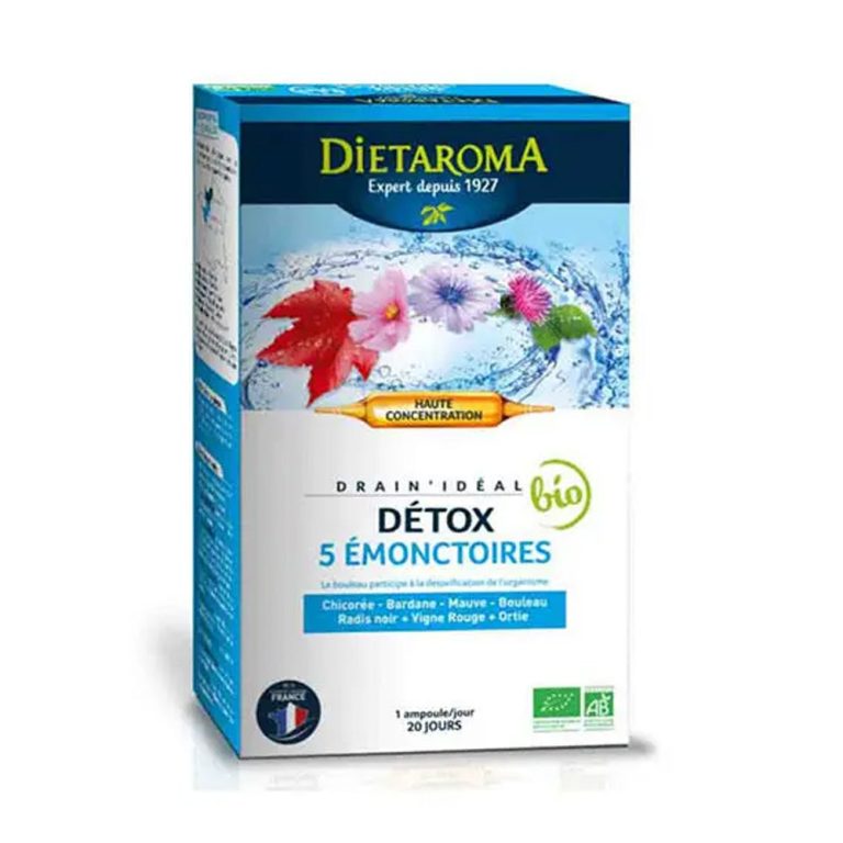 Dietaroma Détox 5 émonctoires 20 ampoules x 15 ml
