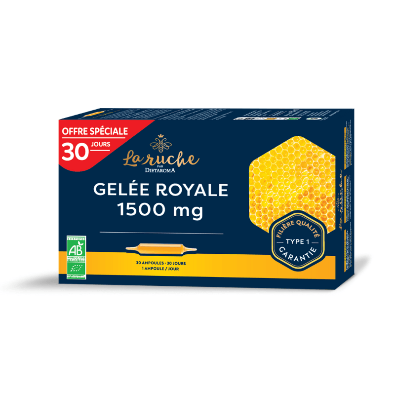 Dietaroma La Ruche Gelée royale 1500 mg 20 ampoules x 15 ml Dietaroma La Ruche Gelée royale 1500 mg 20 ampoules x 15 ml