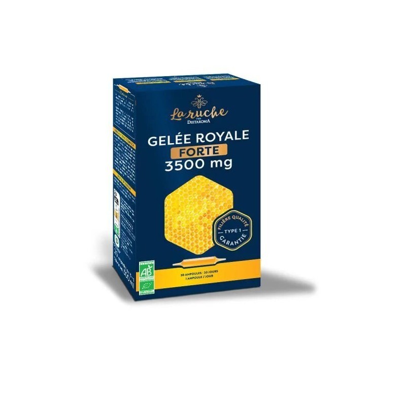 Dietaroma La Ruche Gelée royale 3500 mg bio 20 ampoules Dietaroma La Ruche Gelée royale 3500 mg bio 20 ampoules