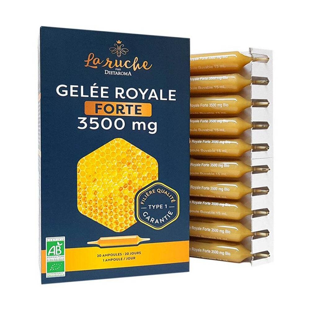 Dietaroma La Ruche Gelée royale forte 3500 mg 20 ampoules Dietaroma La Ruche Gelée royale forte 3500 mg 20 ampoules