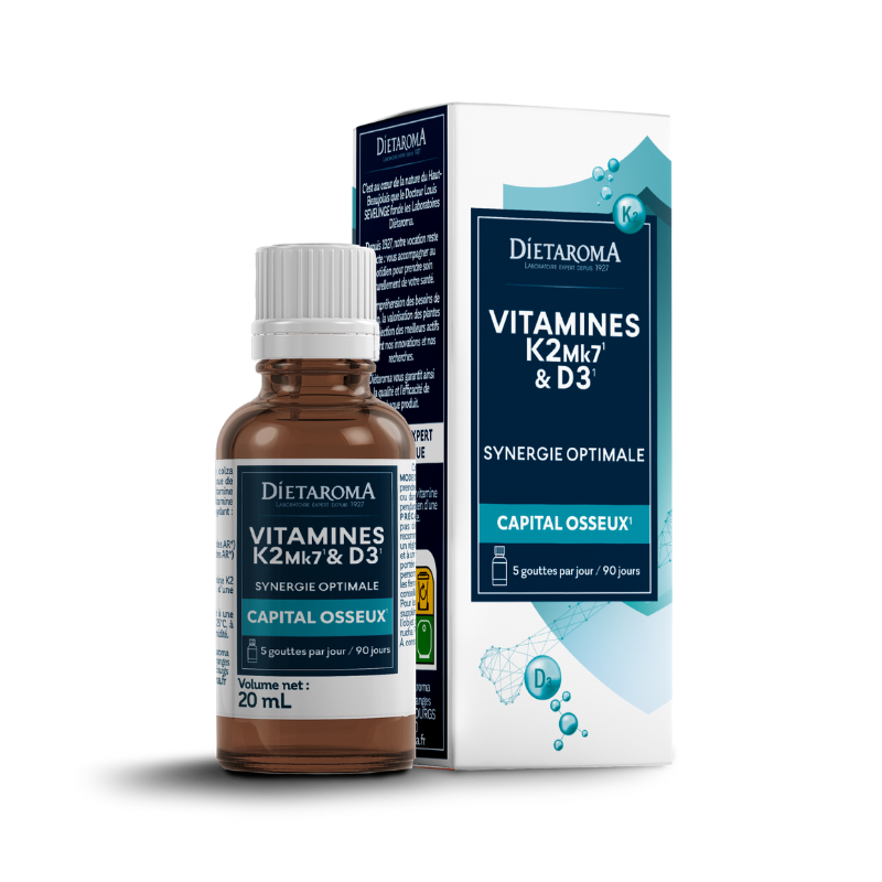 Dietaroma Vitamines K2 MK7 & D3 gouttes 20 ml Dietaroma Vitamines K2 MK7 & D3 gouttes 20 ml
