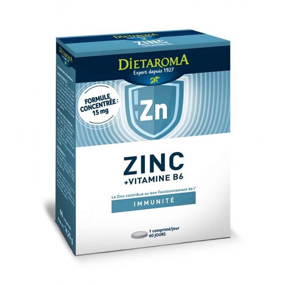 Dietaroma Zinc + Vitamine B6 60 comprimés Dietaroma Zinc + Vitamine B6 60 comprimés