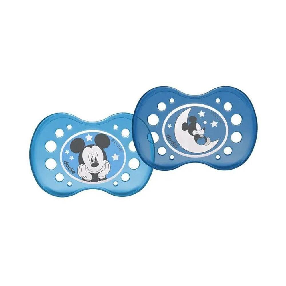 Dodie 2 sucettes anatomiques nuit Disney Mickey +18 mois A74 Dodie 2 sucettes anatomiques nuit Disney Mickey +18 mois A74